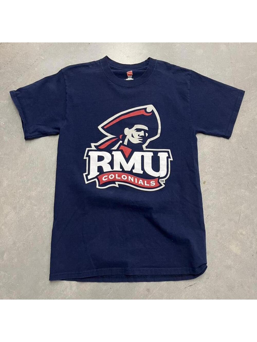 RMU Colonials Graphic T Shirt Mens Small Navy Robert Morris Univ